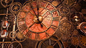 Steampunk, Clock wallpaper