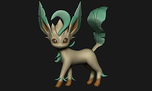 Obj file, Pokemon Leafeon, 3D printer wallpaper