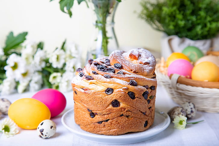 Easter Cake & Colored Eggs —  Quad, Easter, food, cake wallpaper