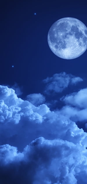 Full moon, Clouds phone wallpaper