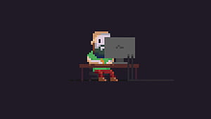 Linux Programmer Pixel Art , linux, computer, hacker, pixel, 8-bit wallpaper