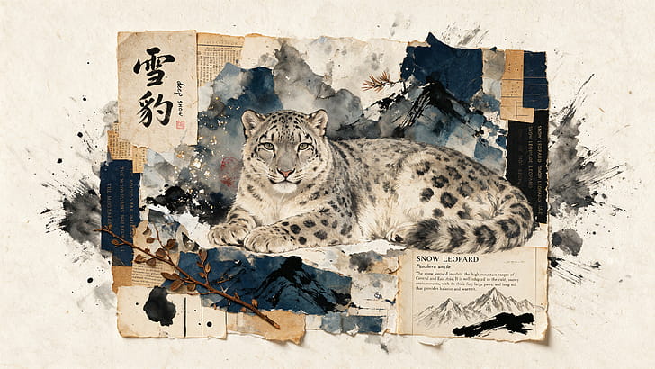 Snow Leopard —   Alpine wallpaper