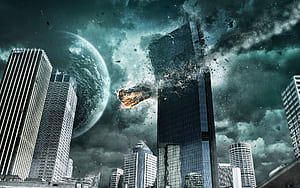 Sci-fi, Meteors wallpaper