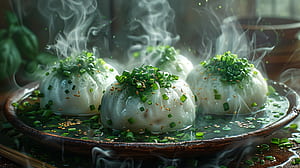 Steaming Dumplings, dumpling wallpaper