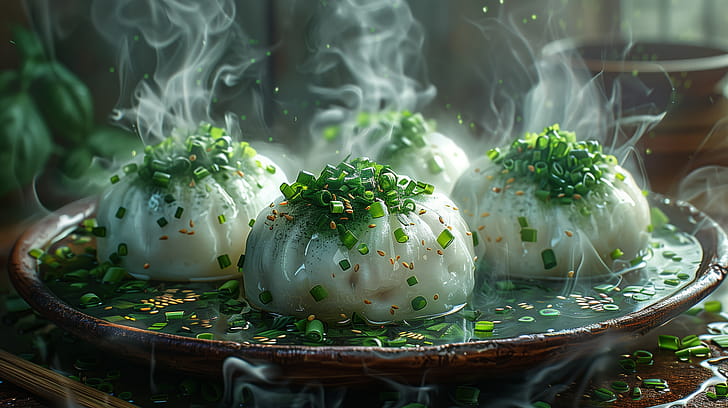Steaming Dumplings, dumpling wallpaper
