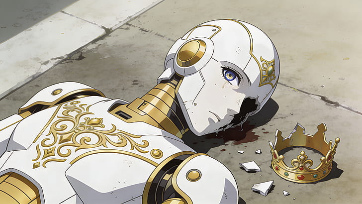 Broken Majesty —   Sci‑Fi Robot, Sci Fi, Android, Crown wallpaper