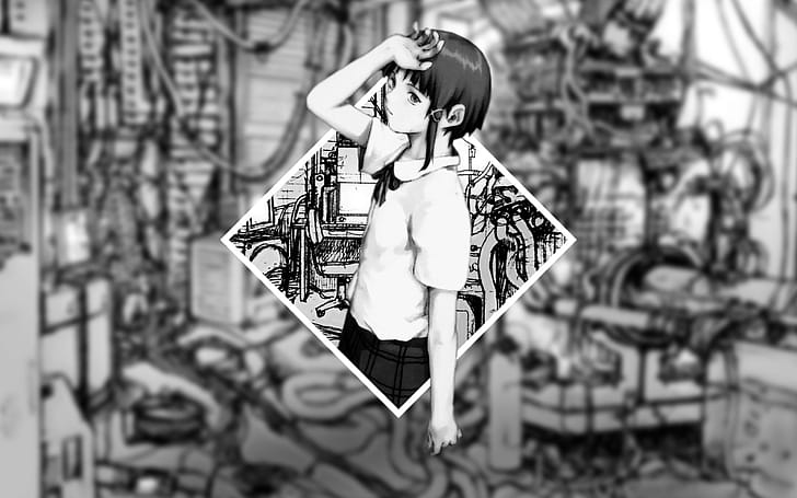 Monochrome, Serial Experiments Lain wallpaper