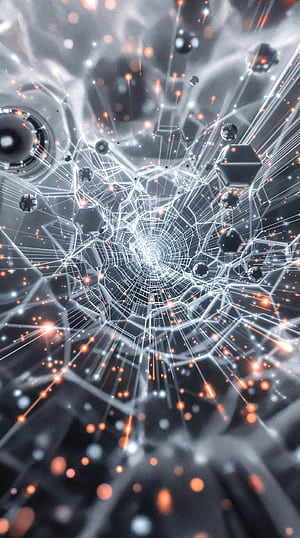 Phone  — Luminous Data Vortex, Abstract, technology phone wallpaper