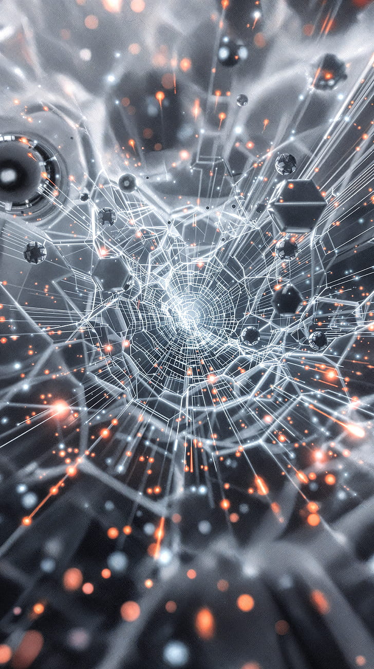 Phone  — Luminous Data Vortex, Abstract, technology phone wallpaper