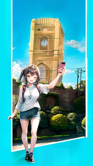 Clocktower Selfie — Mobile phone wallpaper