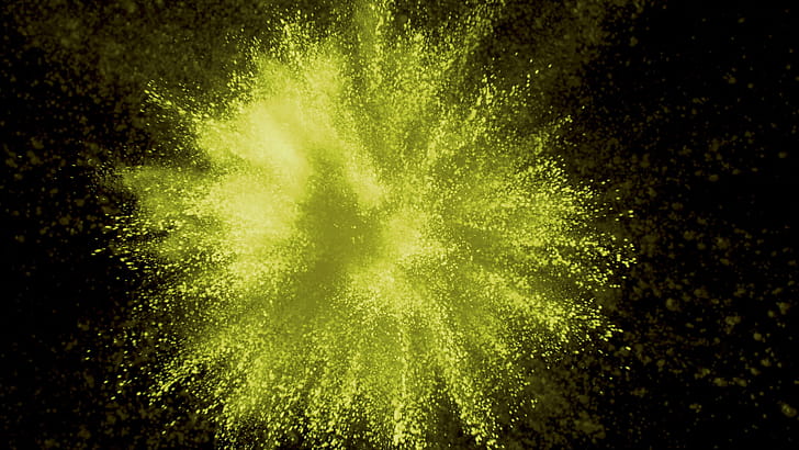 Yellow powder exploding, Slow motion shot wallpaper