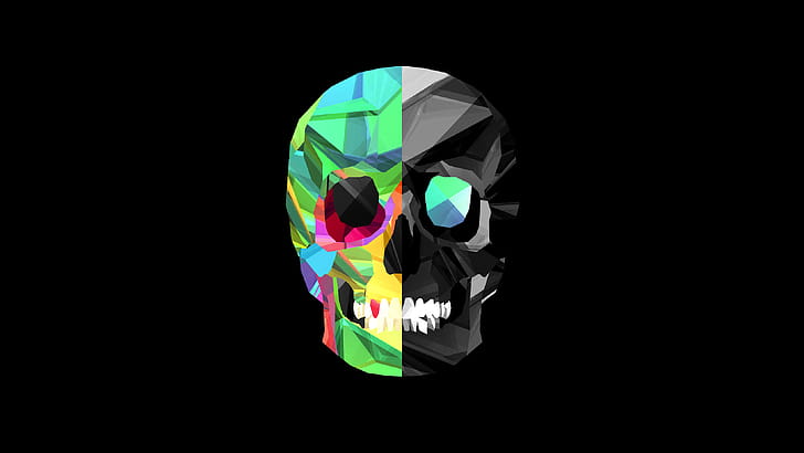 Skull, Facets wallpaper