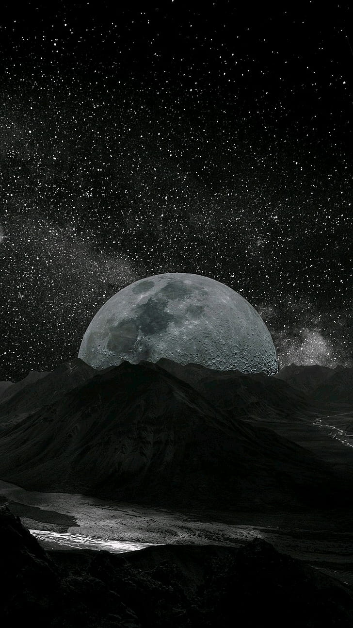 Sci Fi, moon phone wallpaper