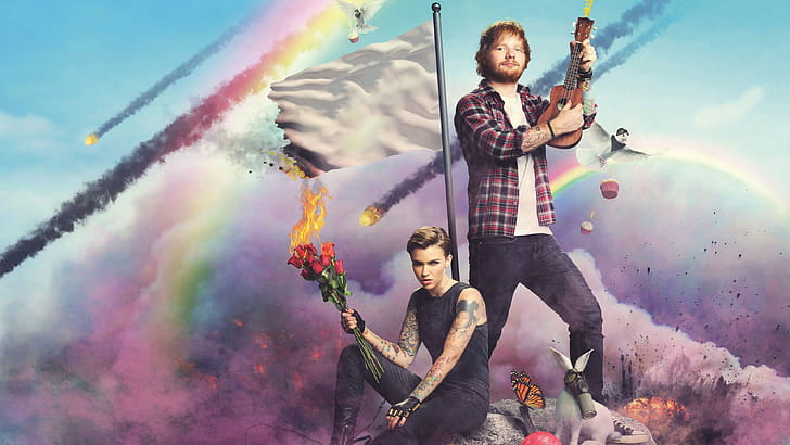 Ruby Rose, Ed Sheeran wallpaper