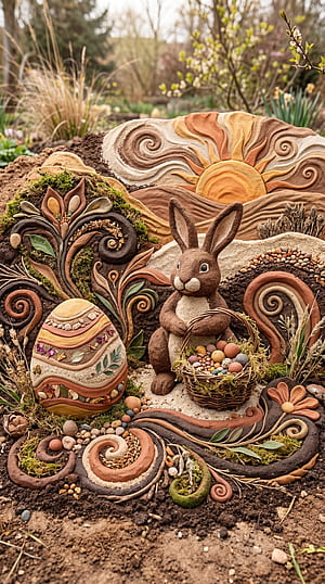 easter bunny, easter egg phone wallpaper
