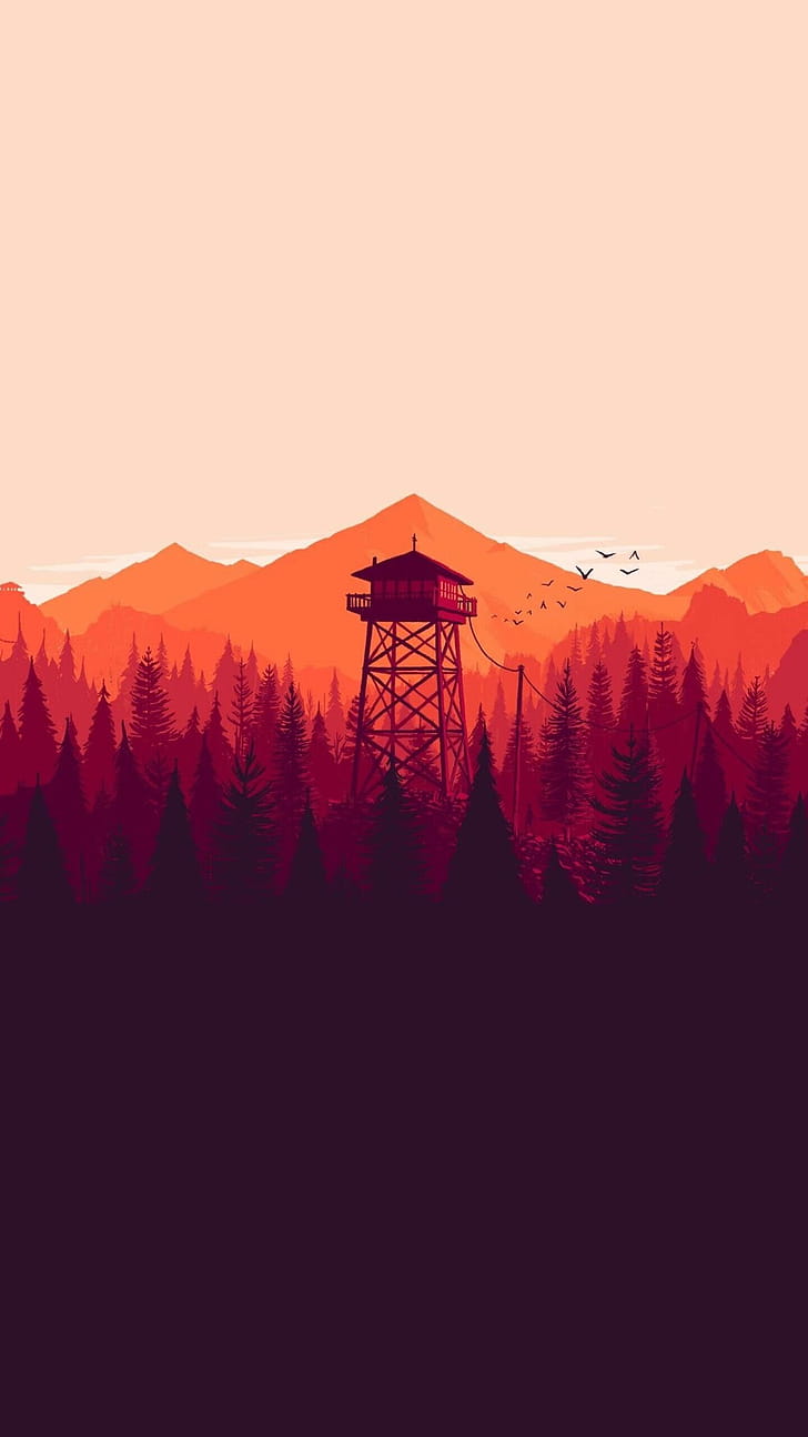 Firewatch, Tower , Versatile compatibility,  and  support phone wallpaper