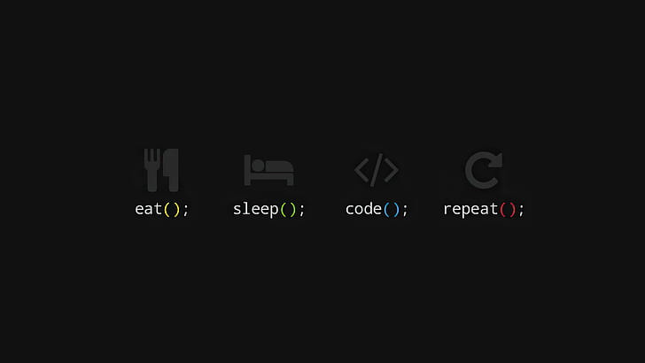 Eat Sleep Code Repeat, programming, computer, typography wallpaper