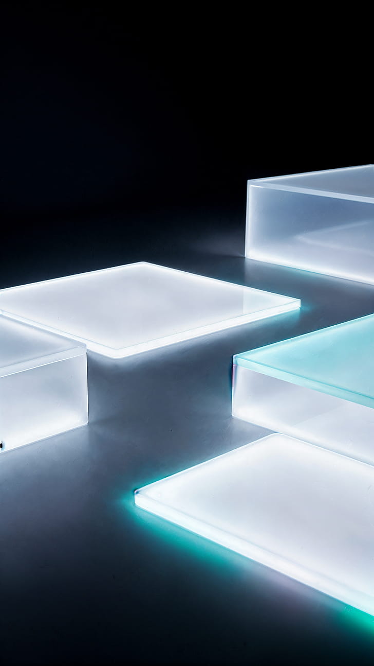 Clean Lucent Blocks — Sleek iPhone, Light, Abstract phone wallpaper