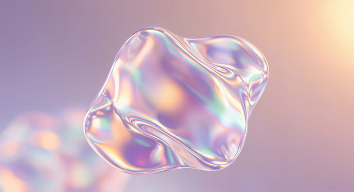 Translucent Abstract Shape, translucent, Abstract, iridescent, 3D rendering wallpaper