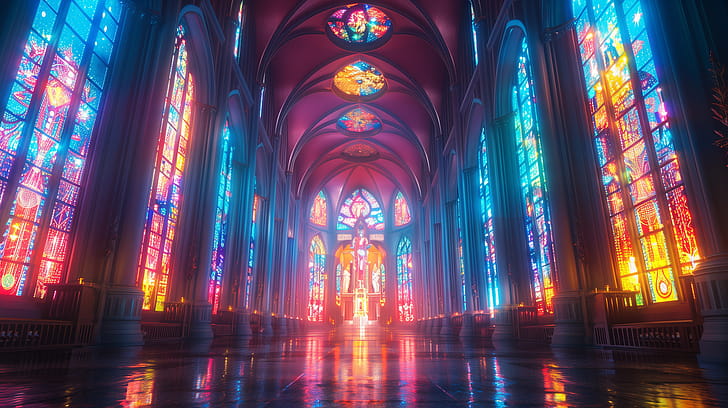 cathedral, interior design wallpaper