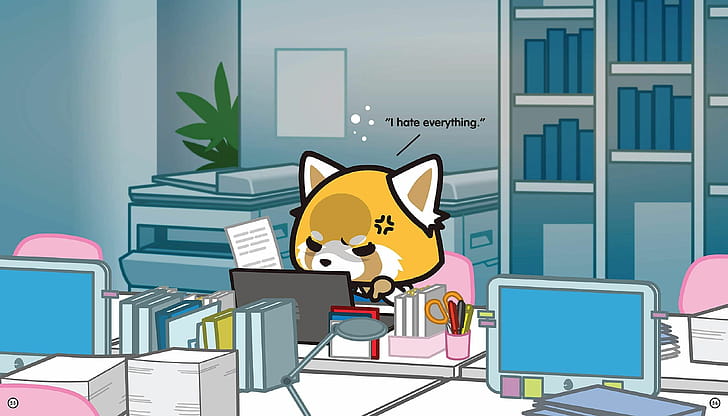 Aggretsuko, Computer , High-resolution visuals, Captivating art wallpaper