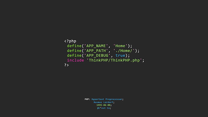 Minimal PHP Code — Grey, code, PHP, programming, simple, grey wallpaper