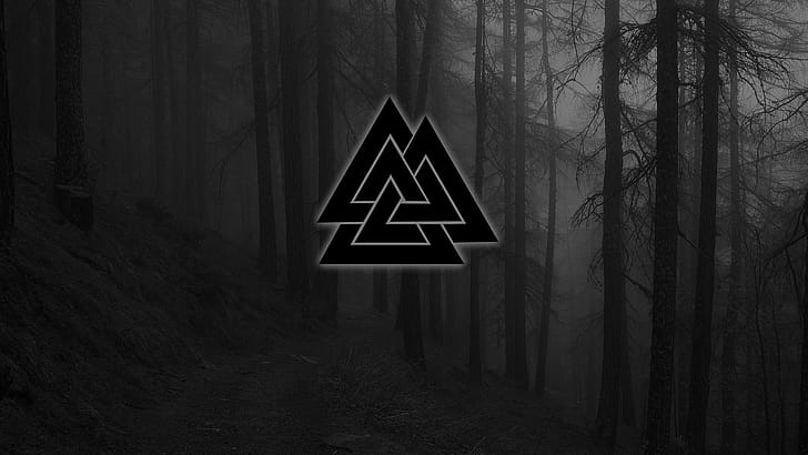 Valknut, artistic, logo wallpaper