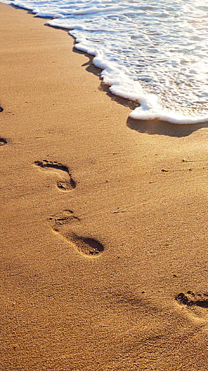 Footprints background, phone wallpaper