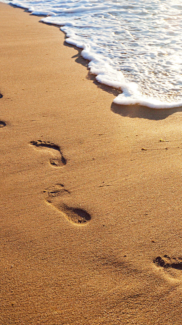 Footprints background, phone wallpaper
