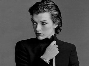 Milla Jovovich, Black & White, Celebrity wallpaper