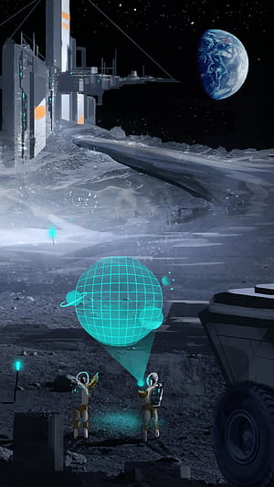 Sci Fi, moon phone wallpaper