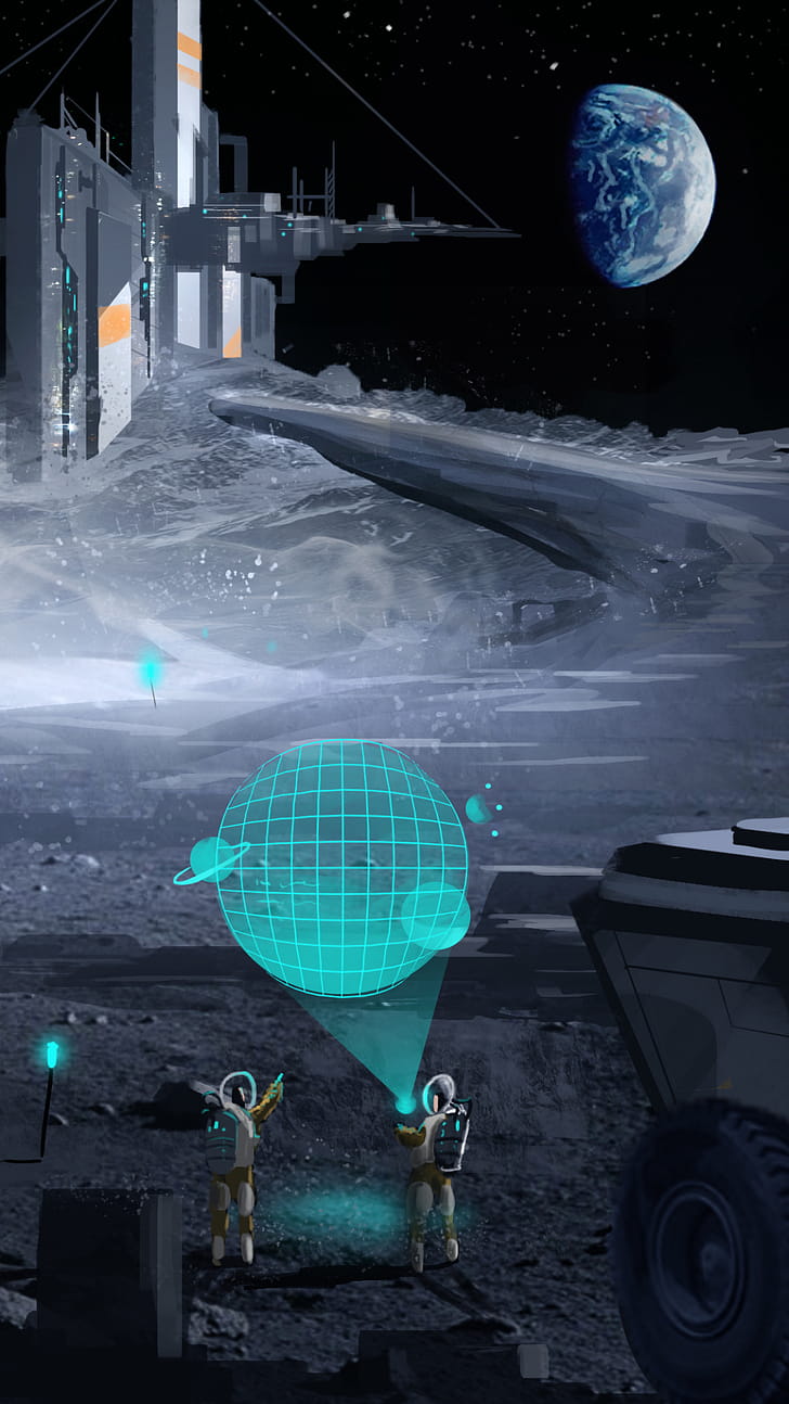 Sci Fi, moon phone wallpaper