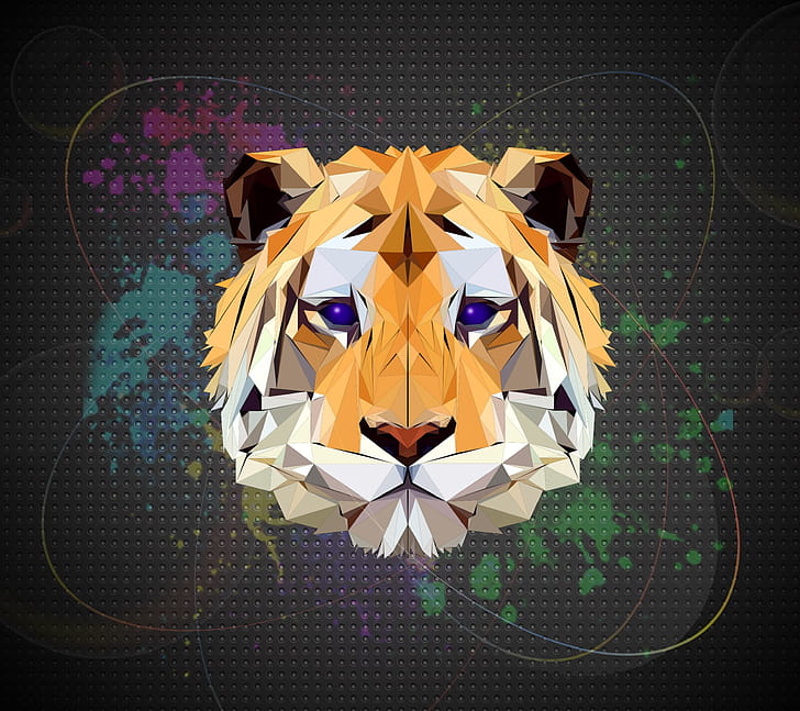 Polygon, Abstract, Facets, Low Poly, Tiger wallpaper
