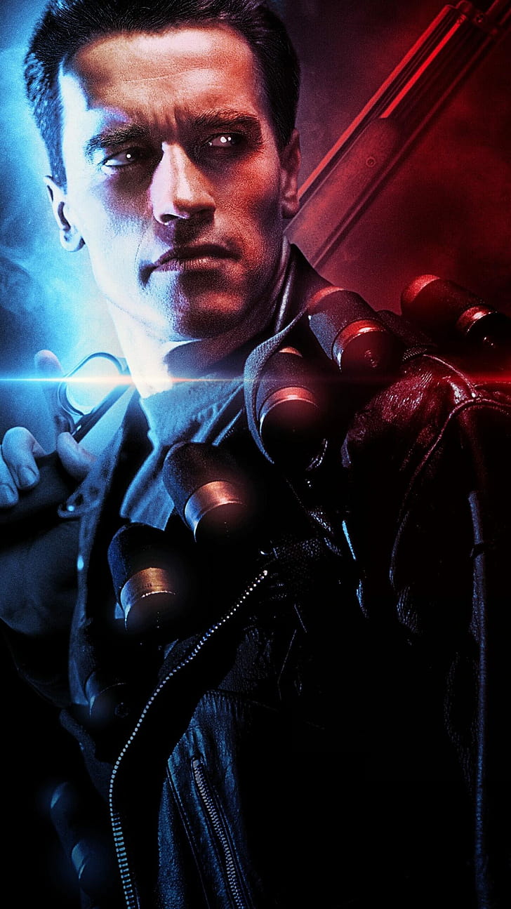 Terminator 2, Arnold Schwarzenegger phone wallpaper