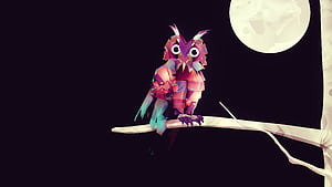 Owl Low Poly , low-poly, owl, artist, artwork, digital-art wallpaper