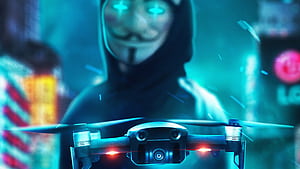 Anonymus Boy With Drone , anonymus, drone, artist, artwork, digital-art wallpaper