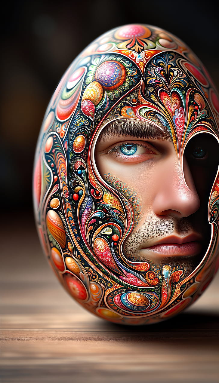 Psychedelic Art Face phone wallpaper