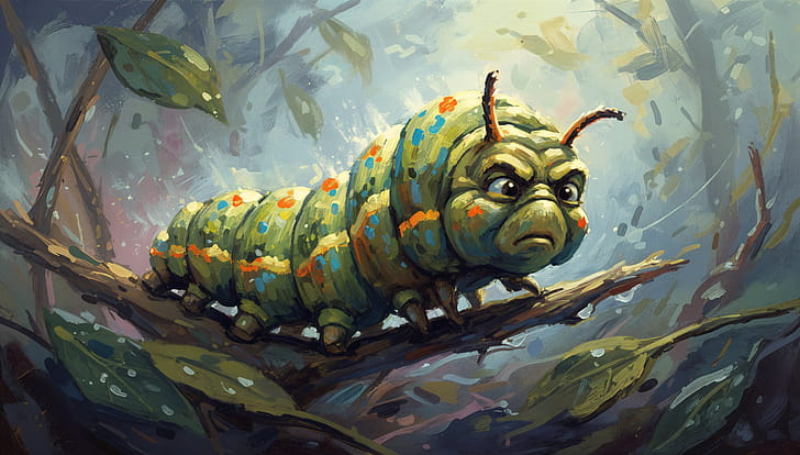 Grumpy Grove Caterpillar —, Insect wallpaper