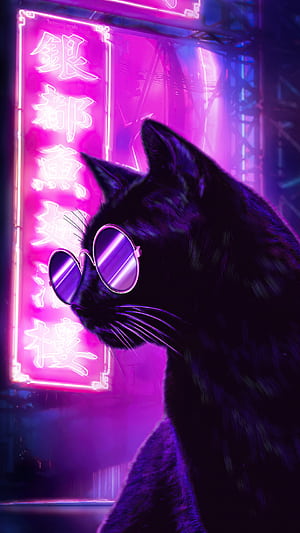 Artwork, Cats phone wallpaper