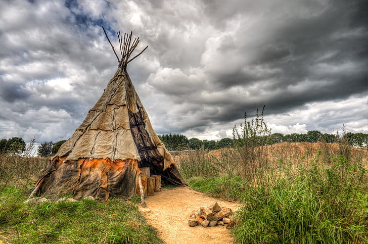 Native American, Tipi,  , Cloud,  , Tent wallpaper