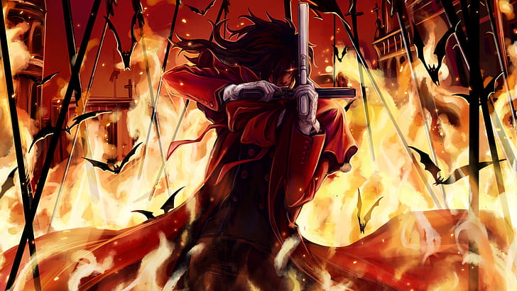 Hellsing, Anime , Gothic style, Dark wallpaper