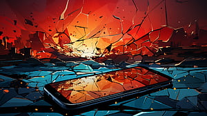 Dynamic Cracked Screen, broken screen, technology wallpaper