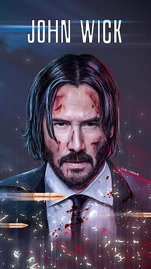 John Wick, iPhone X, phone wallpaper