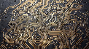 — Golden Circuit Pattern, Circuit Board Pattern wallpaper