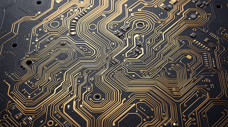 — Golden Circuit Pattern, Circuit Board Pattern wallpaper