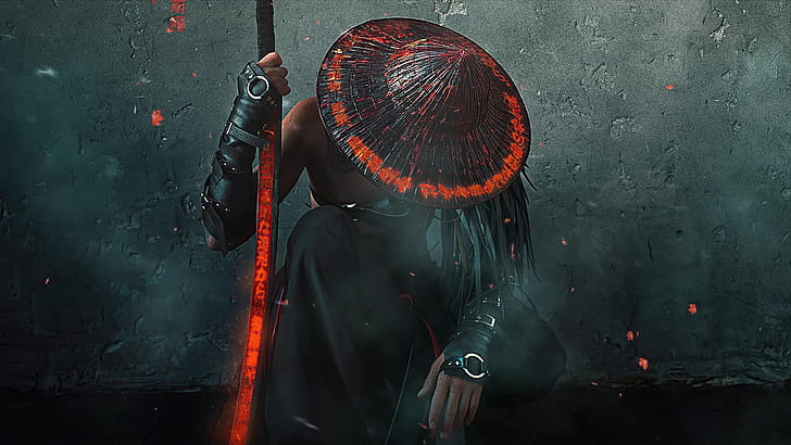 Red Samurai, red, samurai wallpaper