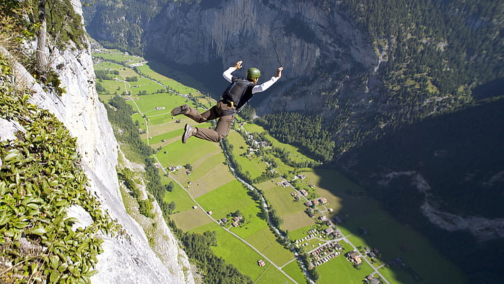 BASE jumping,  , Mountains, Flight wallpaper