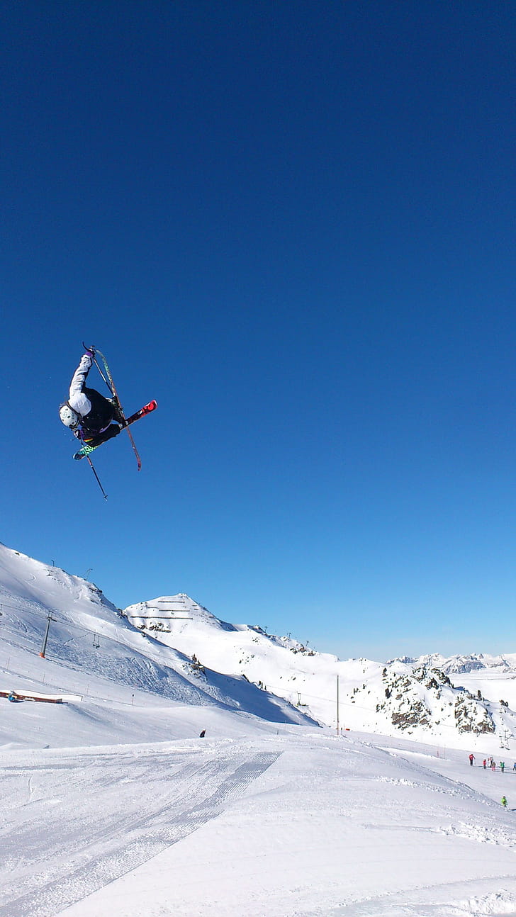 Acrobatic performance, Skiing phone wallpaper