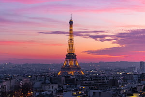 Sunset, Eiffel Tower wallpaper