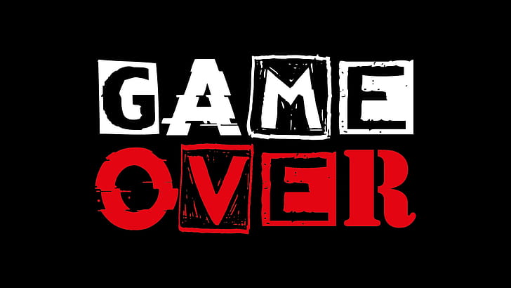 Game Over, Black background, Dramatic effect, Intense wallpaper